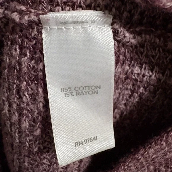 Pure Jill Sweater Women XL Mauve Textured Knit Cotton Blend Oversized Cozy - Picture 9 of 12